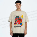 Unisex Bauhaus Pine Printed Washed Tee