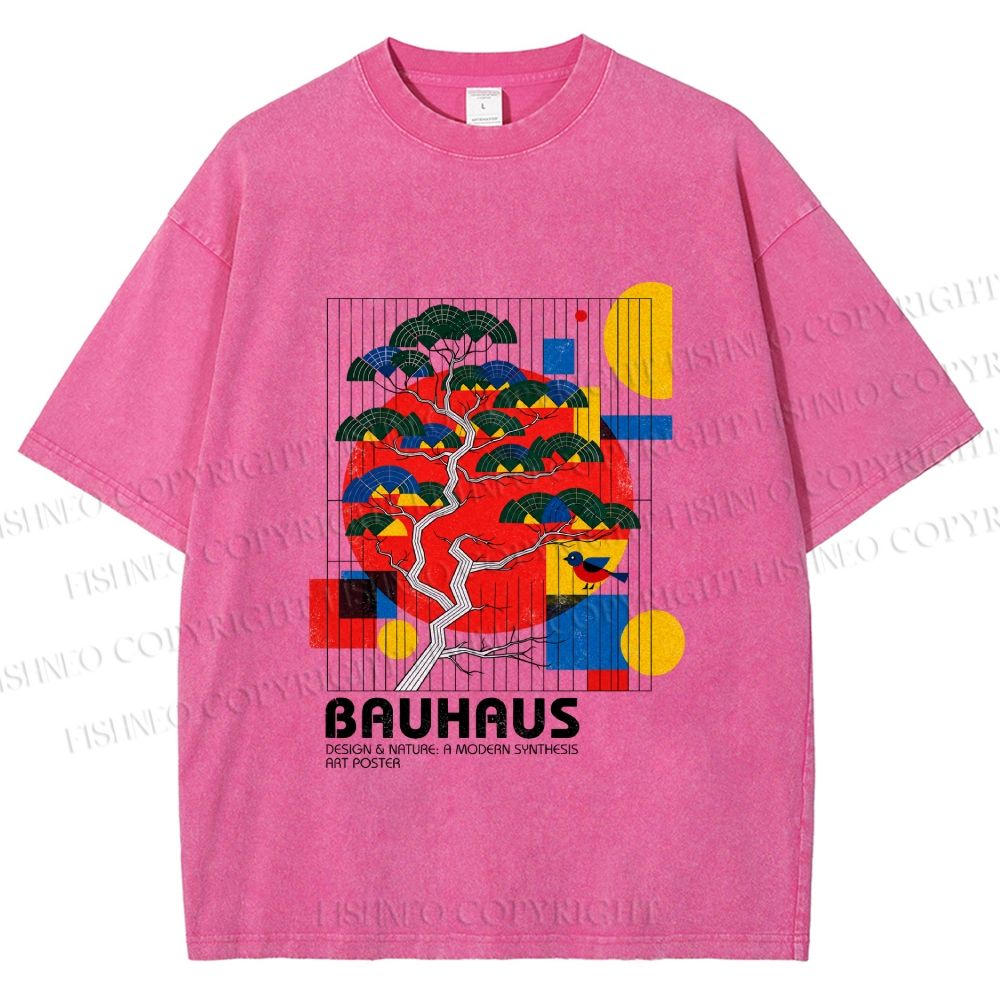 Unisex Bauhaus Pine Printed Washed Tee