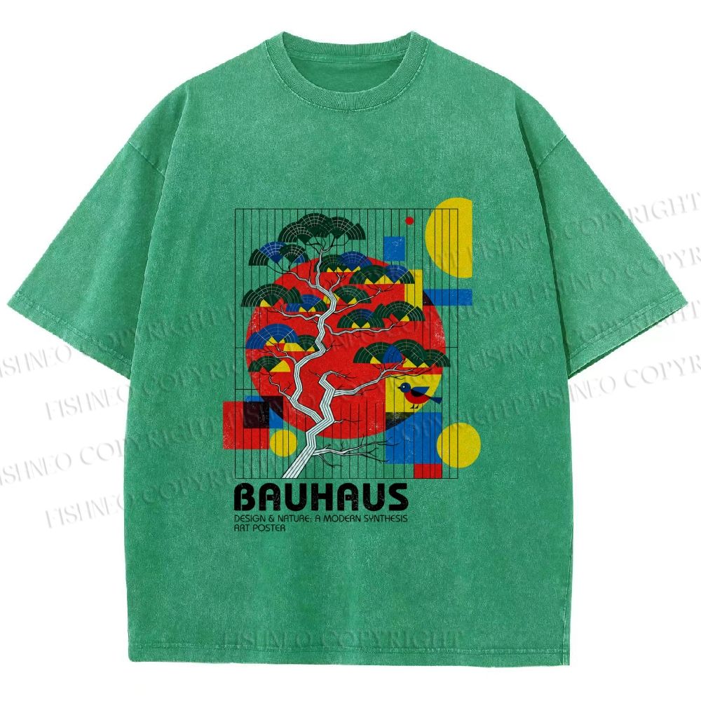 Unisex Bauhaus Pine Printed Washed Tee