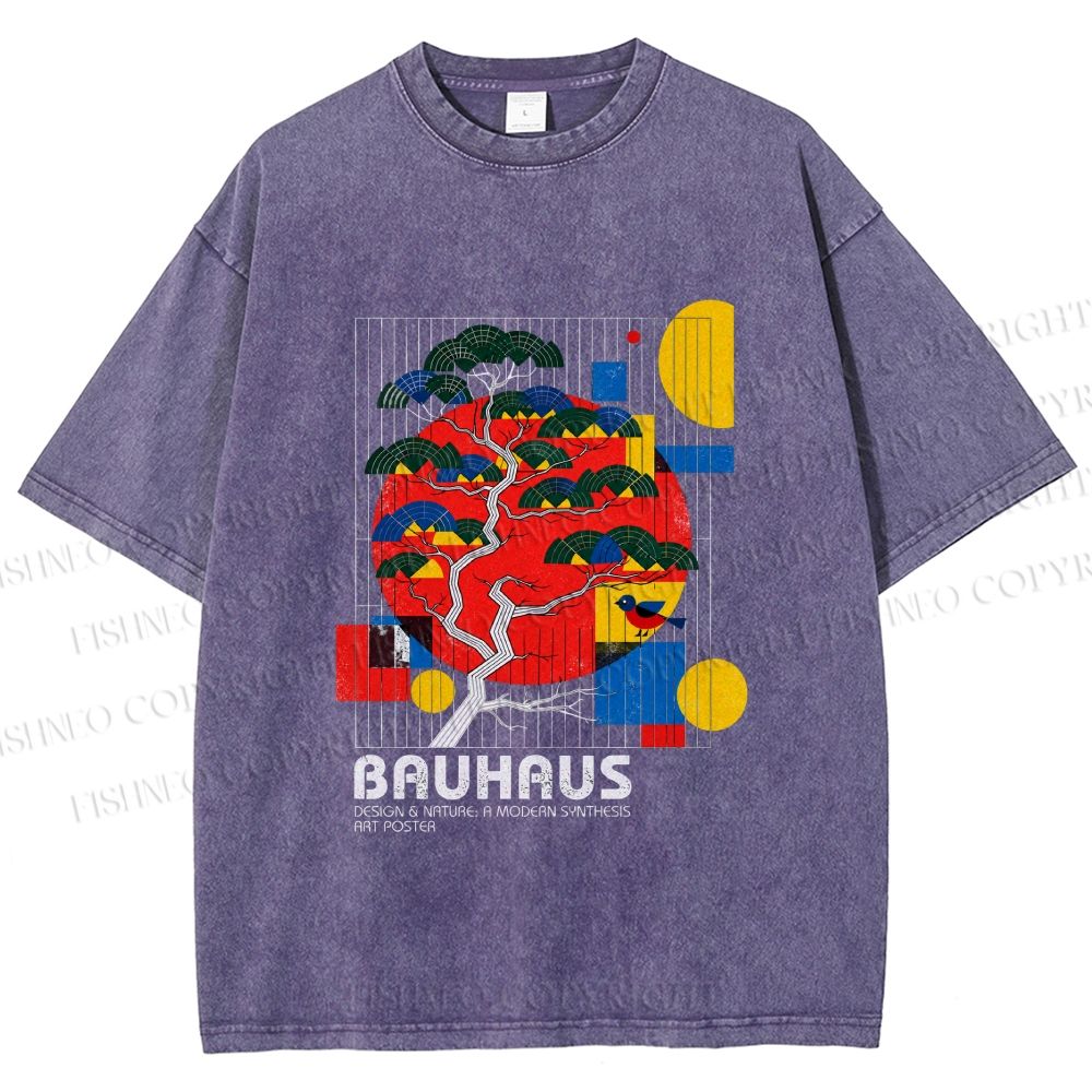 Unisex Bauhaus Pine Printed Washed Tee