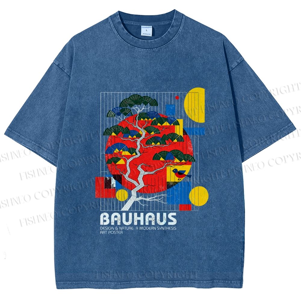 Unisex Bauhaus Pine Printed Washed Tee
