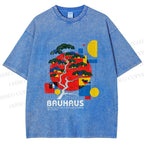 Unisex Bauhaus Pine Printed Washed Tee