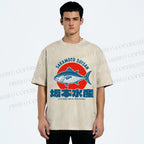 Unisex Sakamoto Suisan Printed Washed Tee
