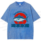 Unisex Sakamoto Suisan Printed Washed Tee
