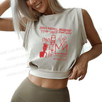 Jean-Michel Basquiat Graffiti Sleeveless Crop Tops