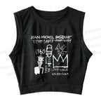 Jean-Michel Basquiat Graffiti Sleeveless Crop Tops