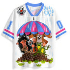 The Little Mole With Friends in Rain Jersey Shirts