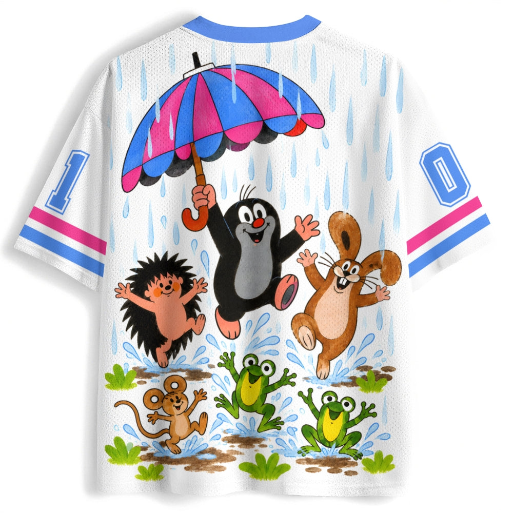 The Little Mole With Friends in Rain Jersey Shirts