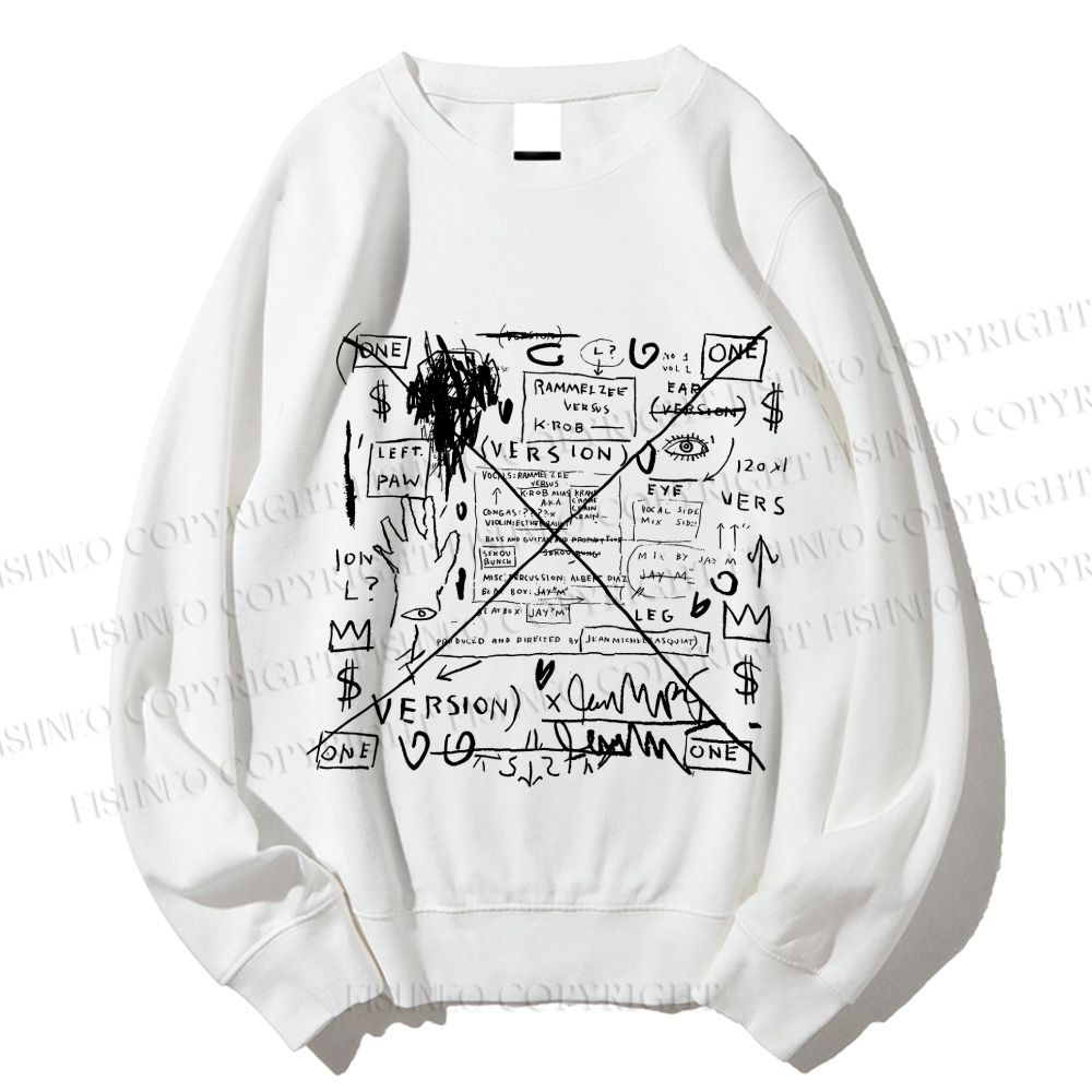 Unisex Jean-Michel Basquiat Graffiti Printed Sweatshirt