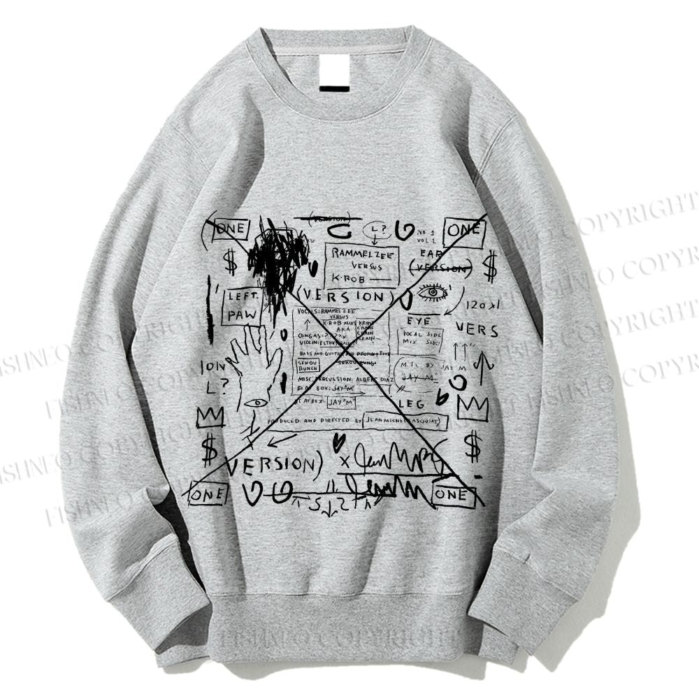 Unisex Jean-Michel Basquiat Graffiti Printed Sweatshirt