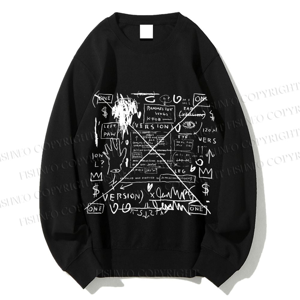 Unisex Jean-Michel Basquiat Graffiti Printed Sweatshirt