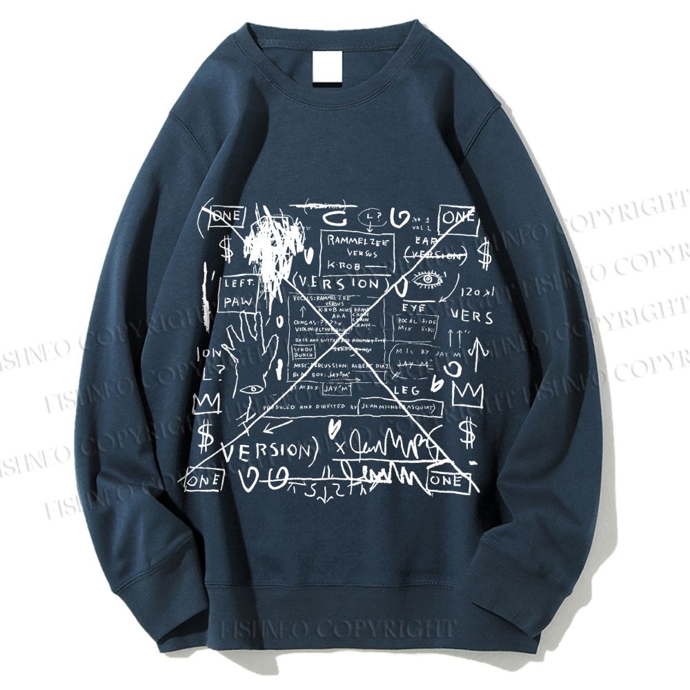 Unisex Jean-Michel Basquiat Graffiti Printed Sweatshirt