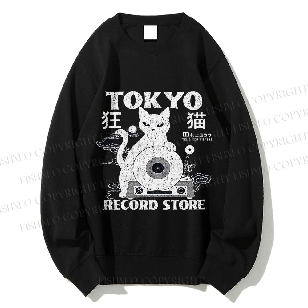 Unisex Tokyo Record Store Printed Sweatshirt