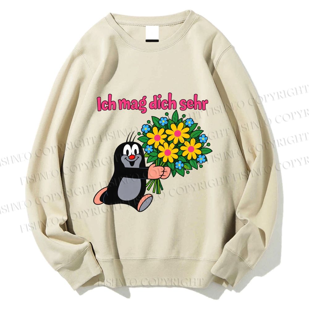 Unisex The Little Mole Ich mag dich sehr Printed Sweatshirt