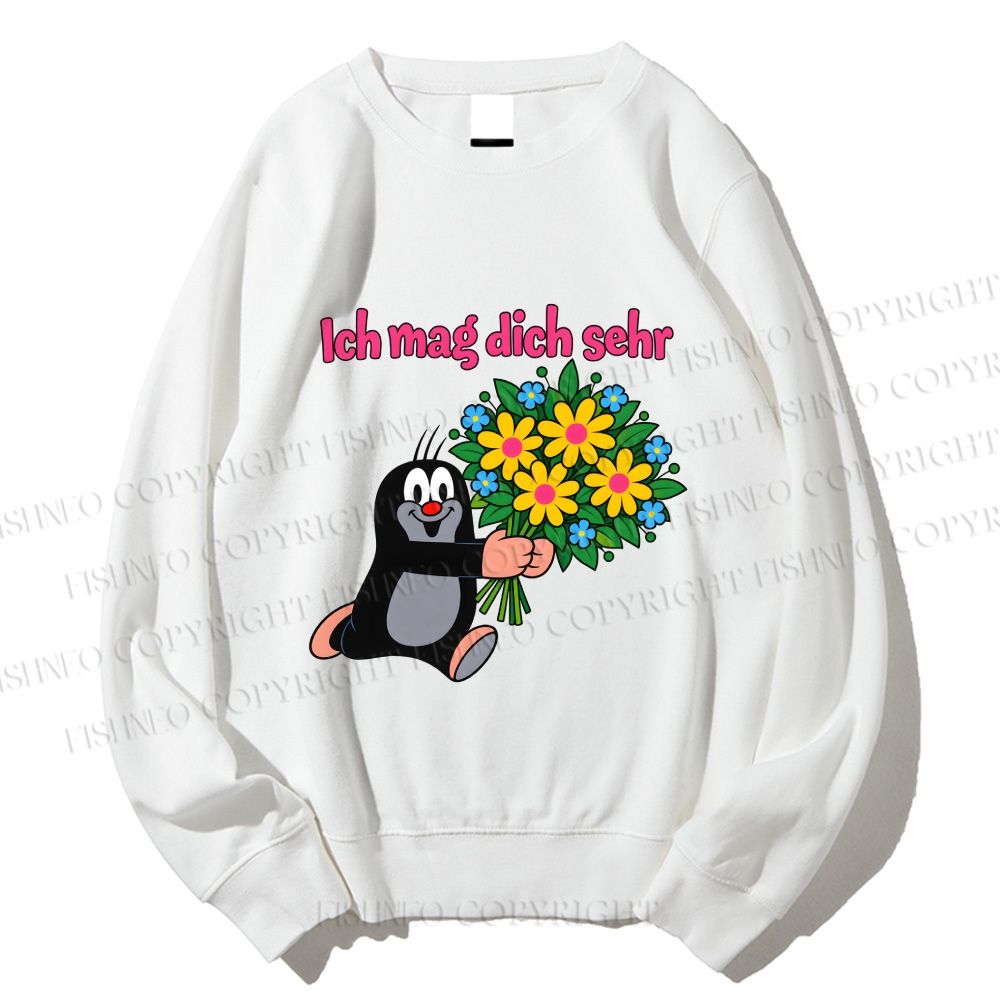 Unisex The Little Mole Ich mag dich sehr Printed Sweatshirt