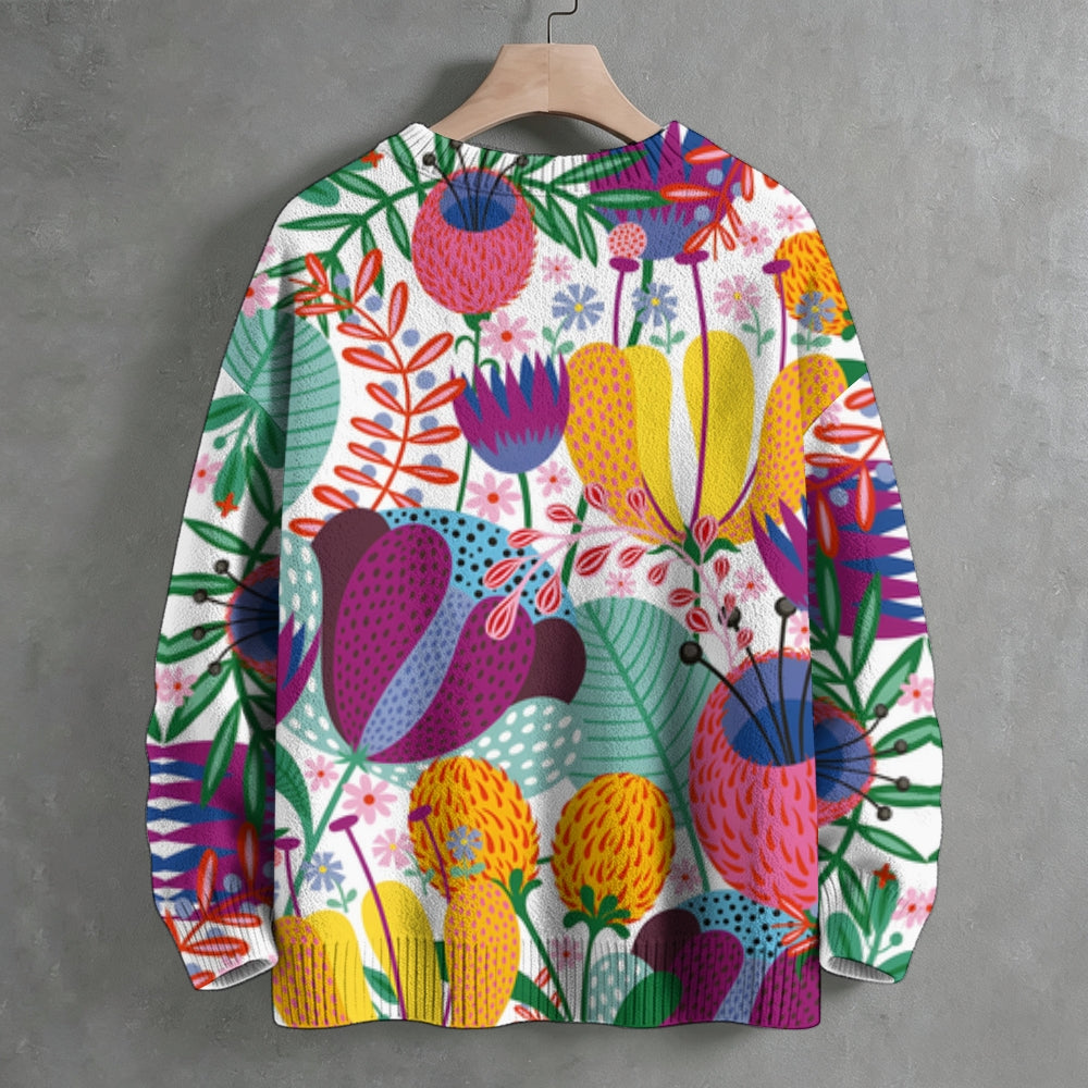 Giant Flowers Crew Neck Sweater