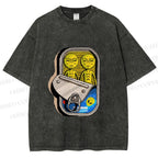 Unisex Alien Canned Food Printed Washed Tee