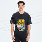 Unisex Alien Canned Food Printed Washed Tee