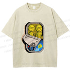 Unisex Alien Canned Food Printed Washed Tee
