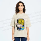 Unisex Alien Canned Food Printed Washed Tee