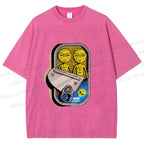 Unisex Alien Canned Food Printed Washed Tee