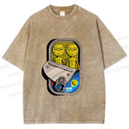 Unisex Alien Canned Food Printed Washed Tee