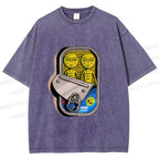 Unisex Alien Canned Food Printed Washed Tee
