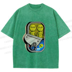Unisex Alien Canned Food Printed Washed Tee