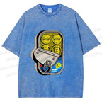 Unisex Alien Canned Food Printed Washed Tee