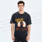Unisex Pulp Fiction Halloween Style Printed Washed Tee