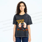 Unisex Pulp Fiction Halloween Style Printed Washed Tee