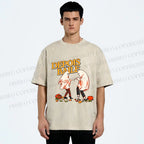 Unisex Pulp Fiction Halloween Style Printed Washed Tee