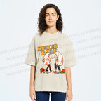 Unisex Pulp Fiction Halloween Style Printed Washed Tee