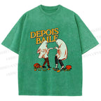 Unisex Pulp Fiction Halloween Style Printed Washed Tee