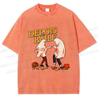 Unisex Pulp Fiction Halloween Style Printed Washed Tee