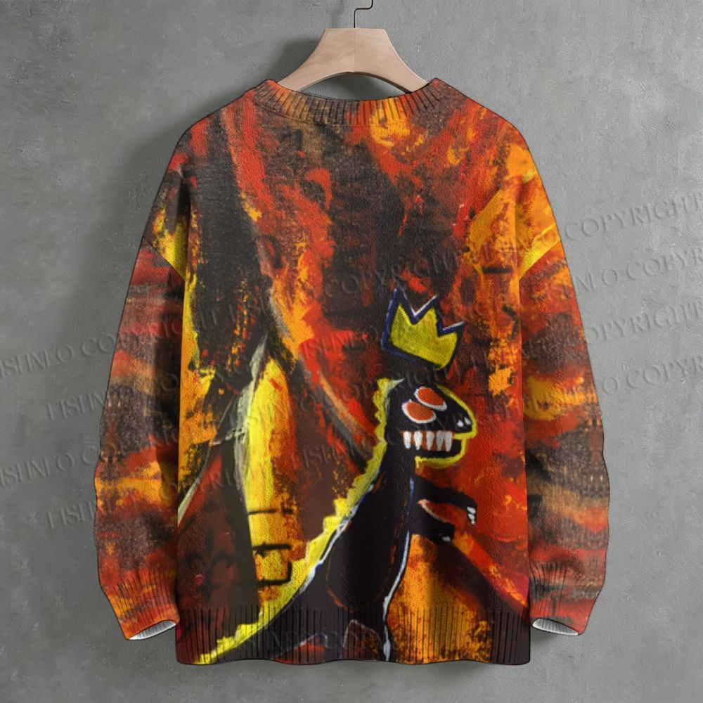 Jean-Michel Basquiat Dinosaur Crew Neck Sweater