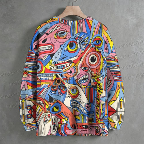 Abstract Horses Crew Neck Sweater