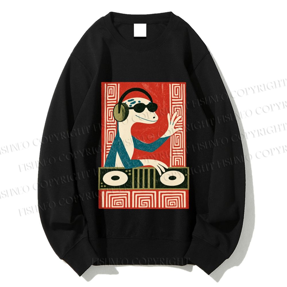 Unisex Gecko DJ Printed Sweatshirt