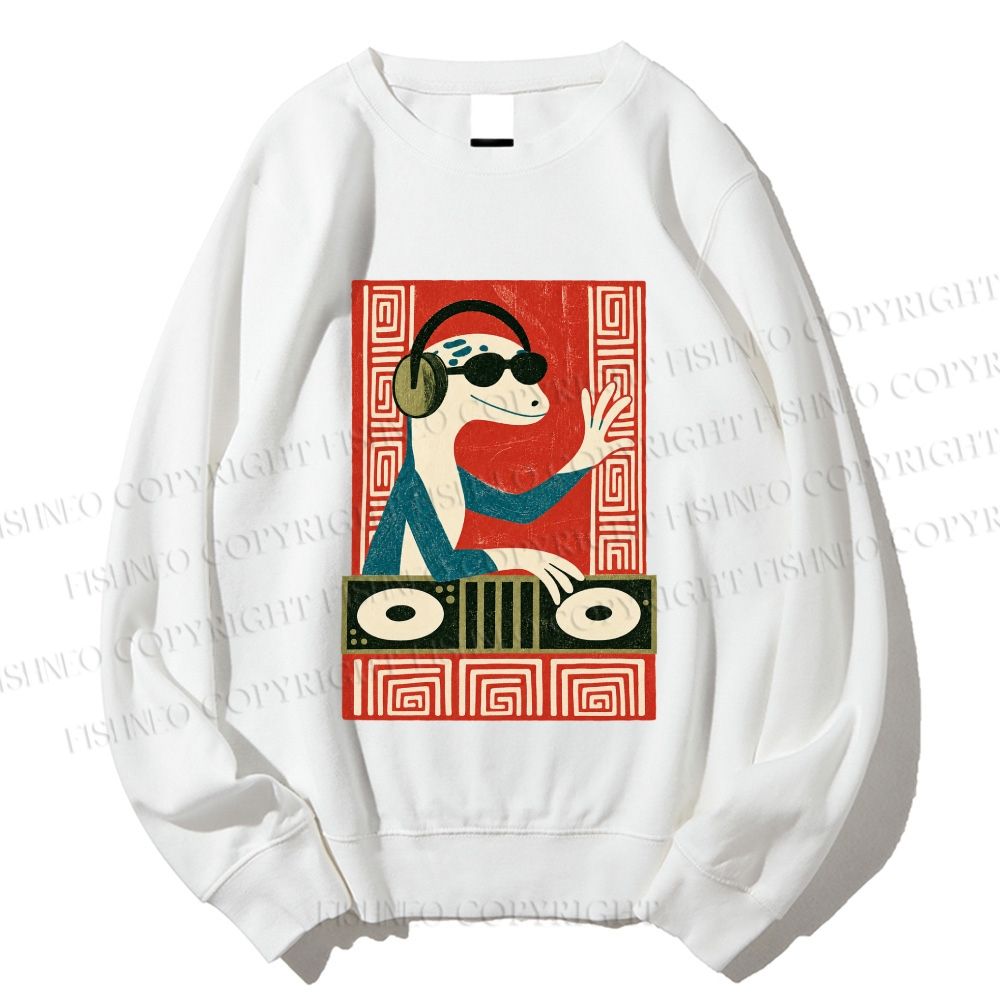 Unisex Gecko DJ Printed Sweatshirt