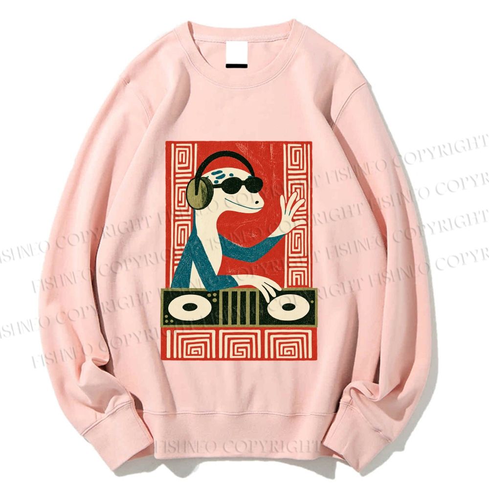 Unisex Gecko DJ Printed Sweatshirt