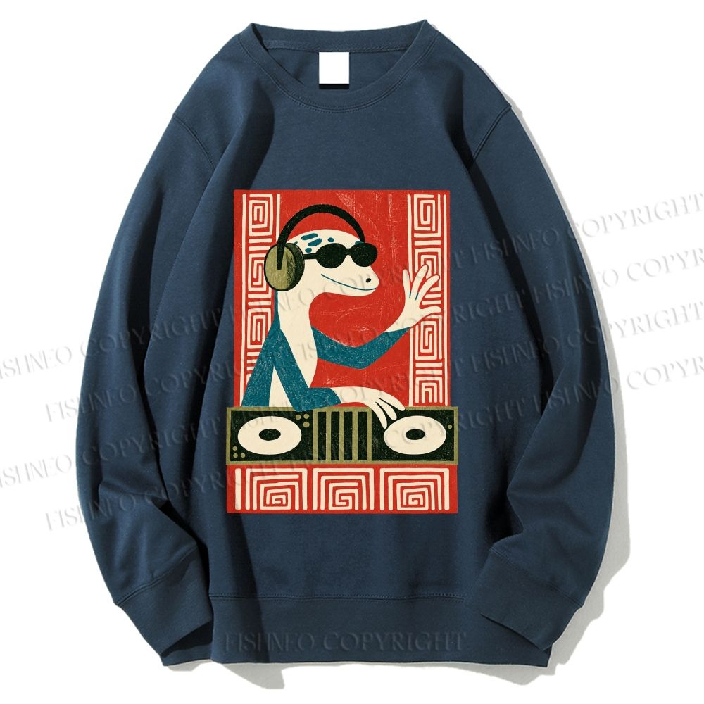 Unisex Gecko DJ Printed Sweatshirt