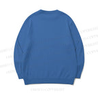Blue Geometric Polar Bear Core-spun yarn long-sleeve sweater
