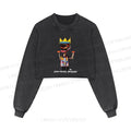 Jean-Michel Basquiat Printed Washed Crop Sweatshirt