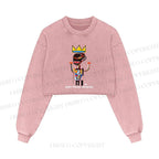 Jean-Michel Basquiat Printed Washed Crop Sweatshirt