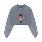 Jean-Michel Basquiat Printed Washed Crop Sweatshirt