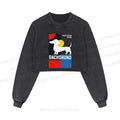 Bauhaus Dachshund Printed Washed Crop Sweatshirt