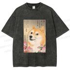 Unisex Funny Doge Meme Printed Washed Tee