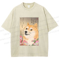 Unisex Funny Doge Meme Printed Washed Tee