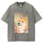Unisex Funny Doge Meme Printed Washed Tee