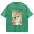 Unisex Funny Doge Meme Printed Washed Tee